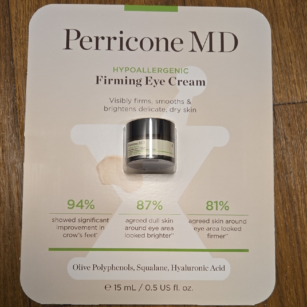 Perricone MD Hypoallergenic Firming Eye Cream New In Package 0.5 US fl oz.
